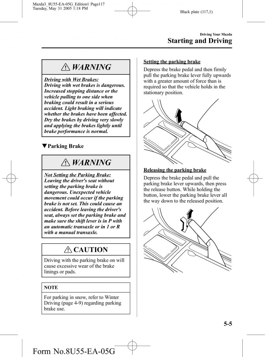 Mazda 3 I 1 owners manual / page 117