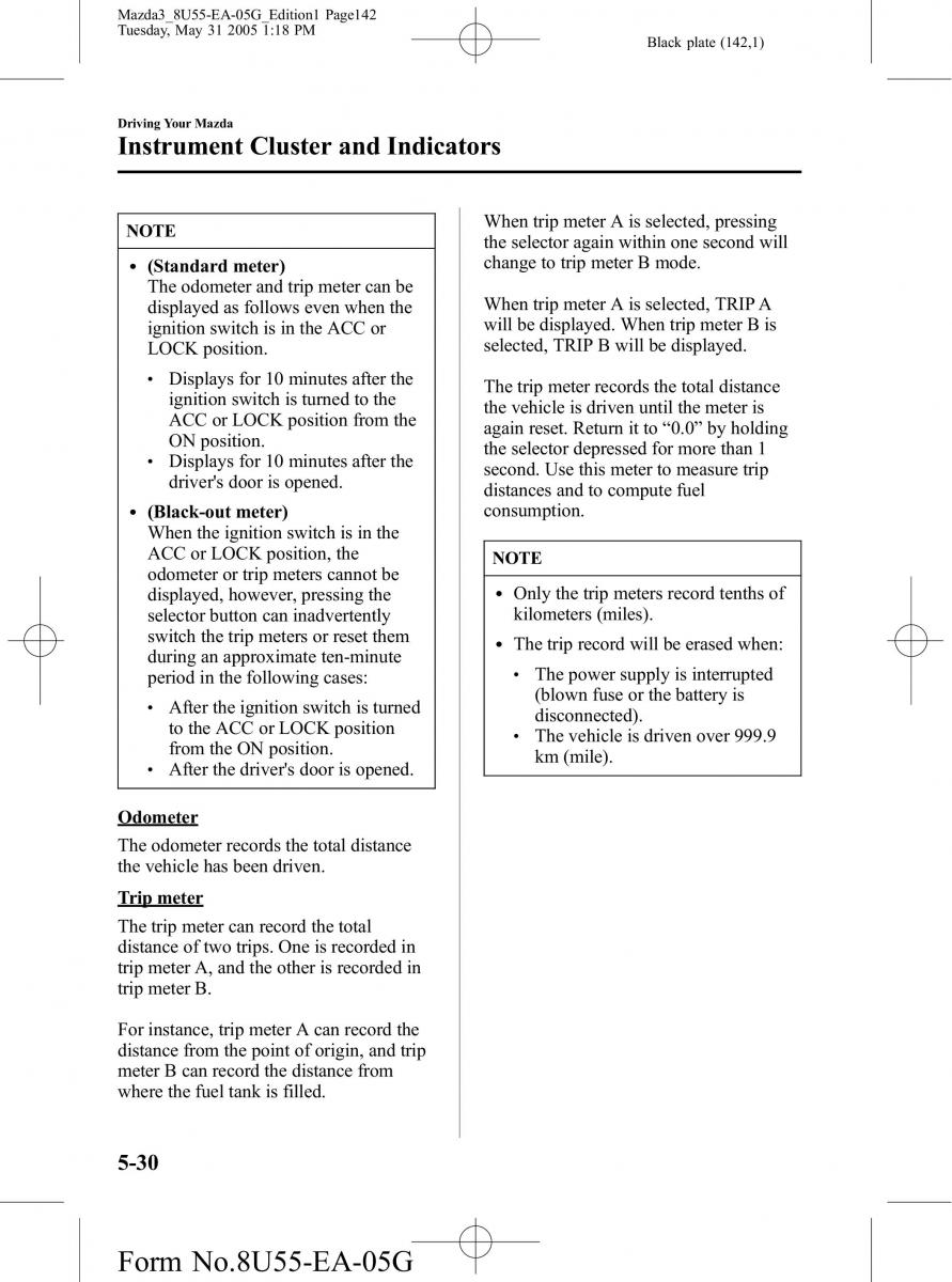 Mazda 3 I 1 owners manual / page 142