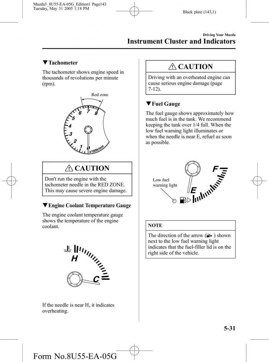 Mazda 3 I 1 owners manual / page 143