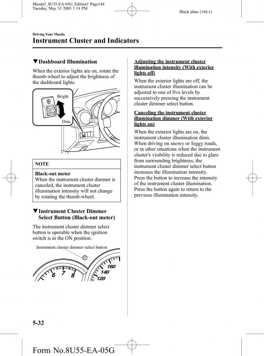 Mazda 3 I 1 owners manual / page 144