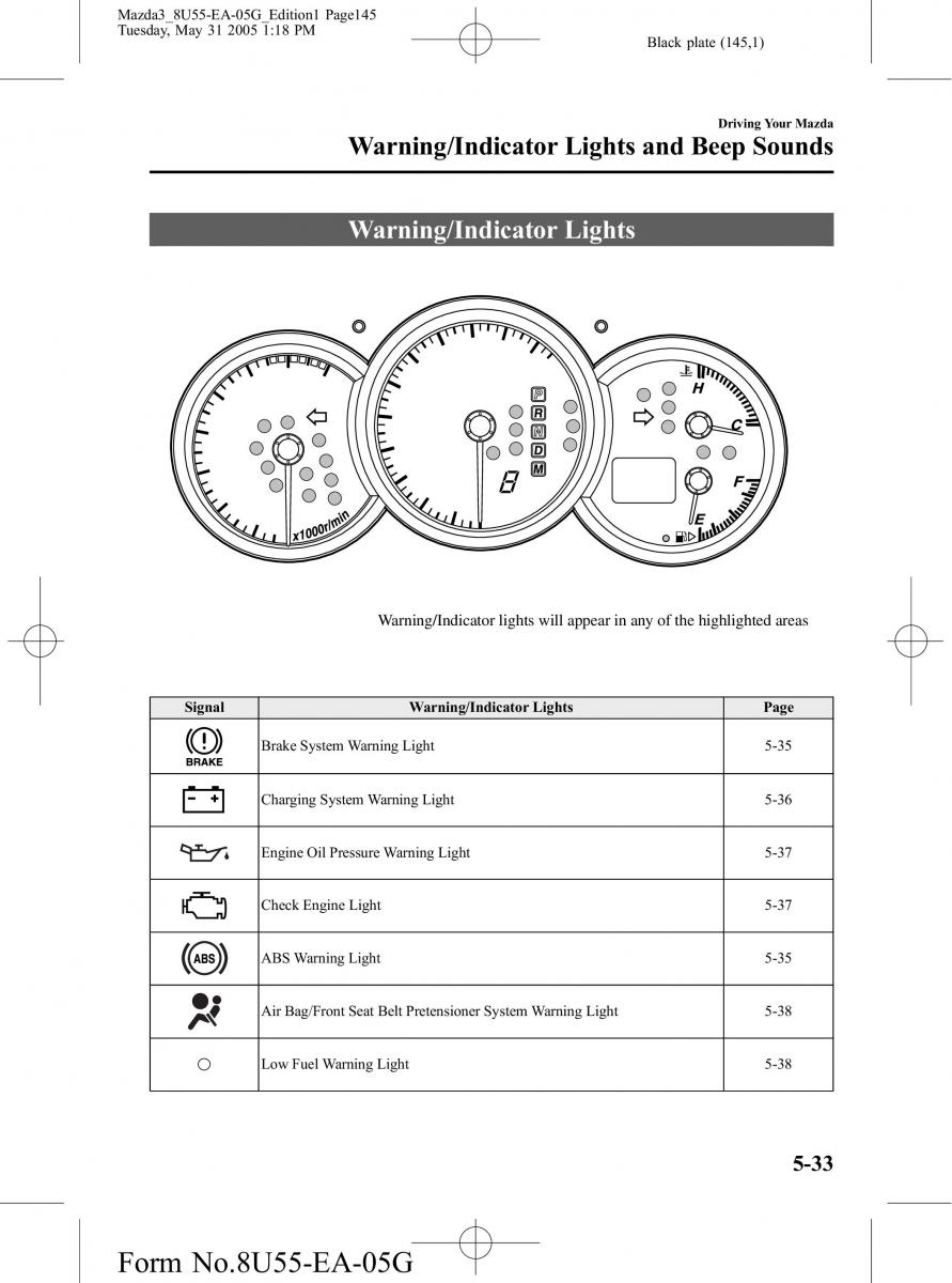 Mazda 3 I 1 owners manual / page 145