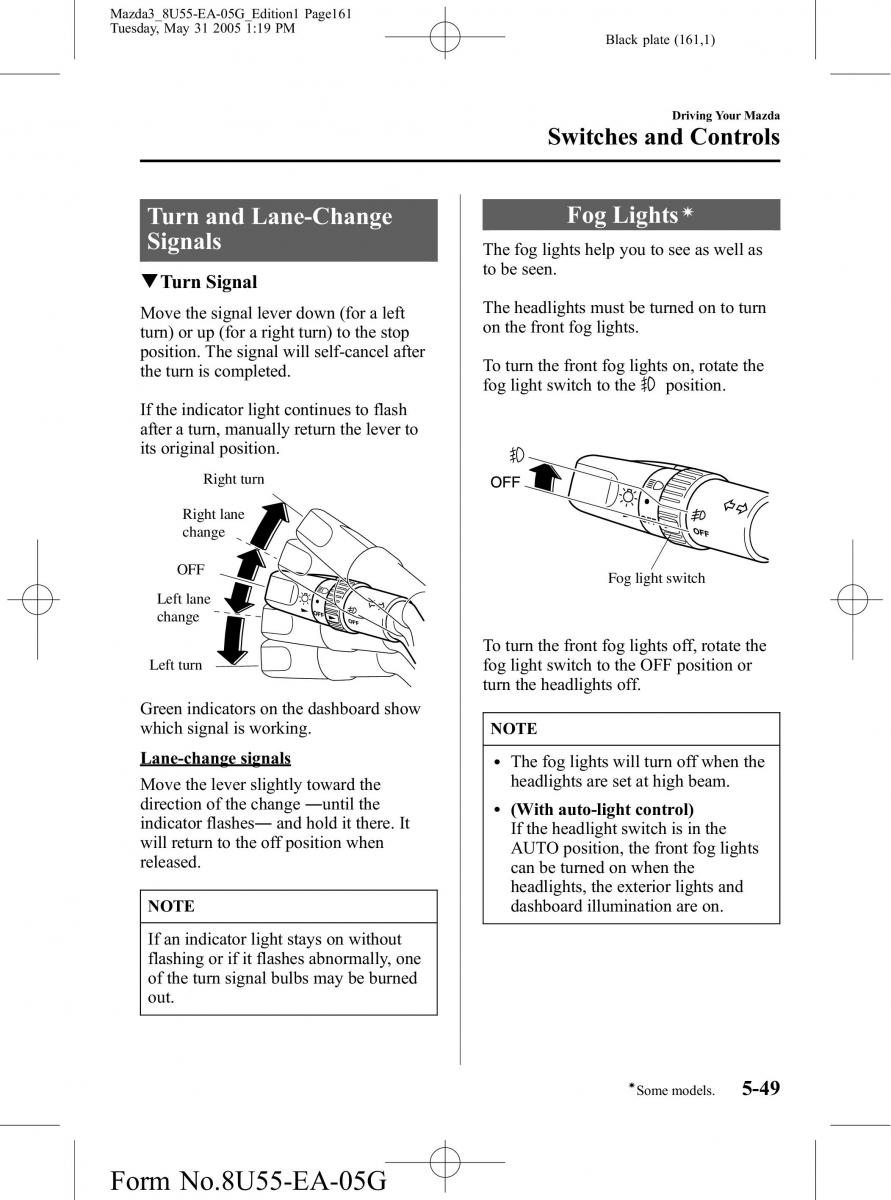 Mazda 3 I 1 owners manual / page 161