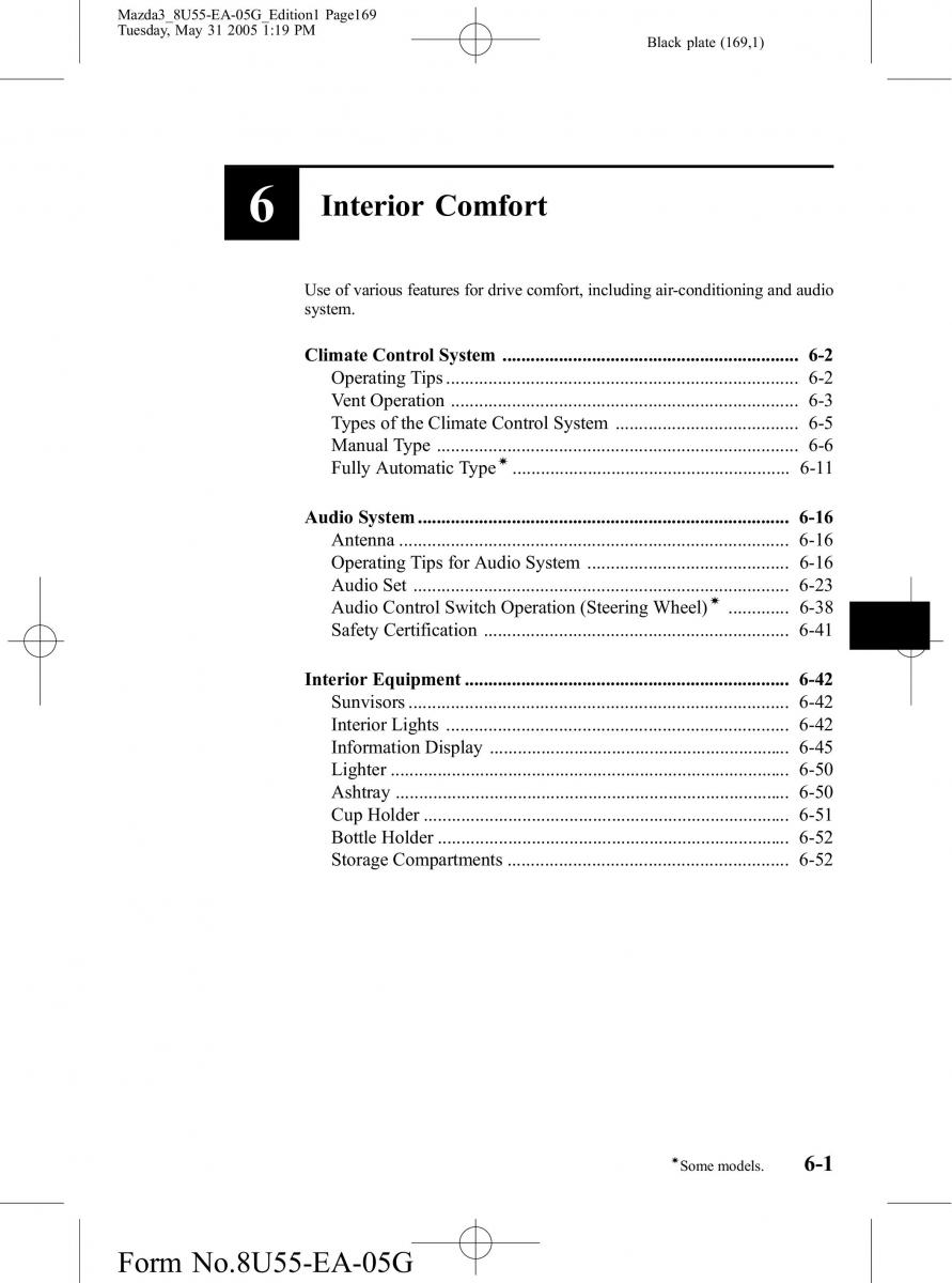 Mazda 3 I 1 owners manual / page 169