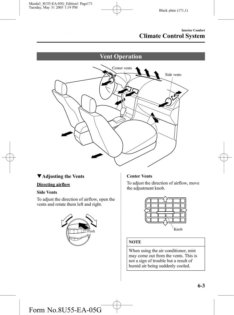 Mazda 3 I 1 owners manual / page 171