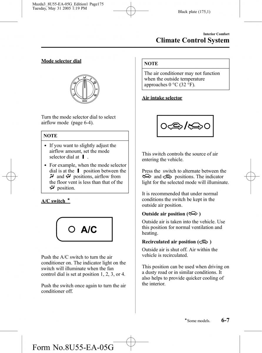 Mazda 3 I 1 owners manual / page 175