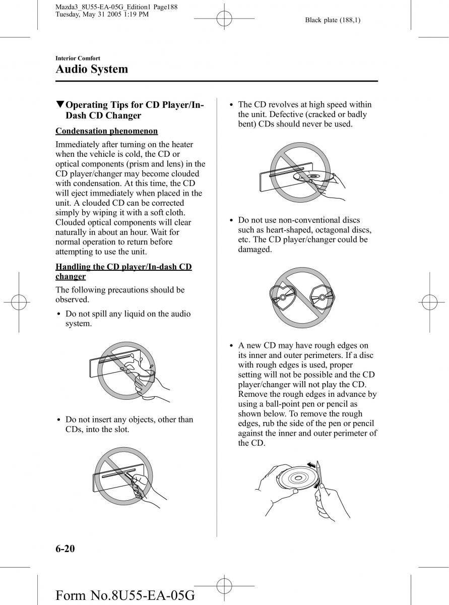 Mazda 3 I 1 owners manual / page 188