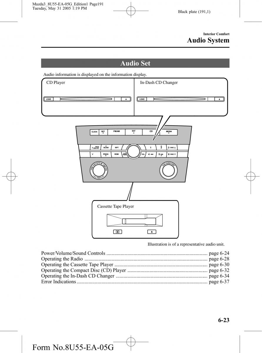 Mazda 3 I 1 owners manual / page 191