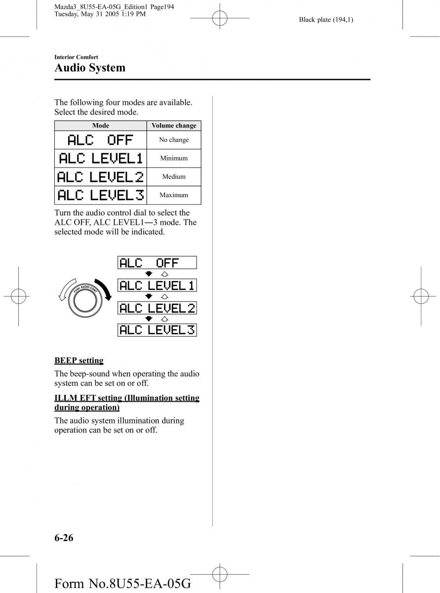 Mazda 3 I 1 owners manual / page 194