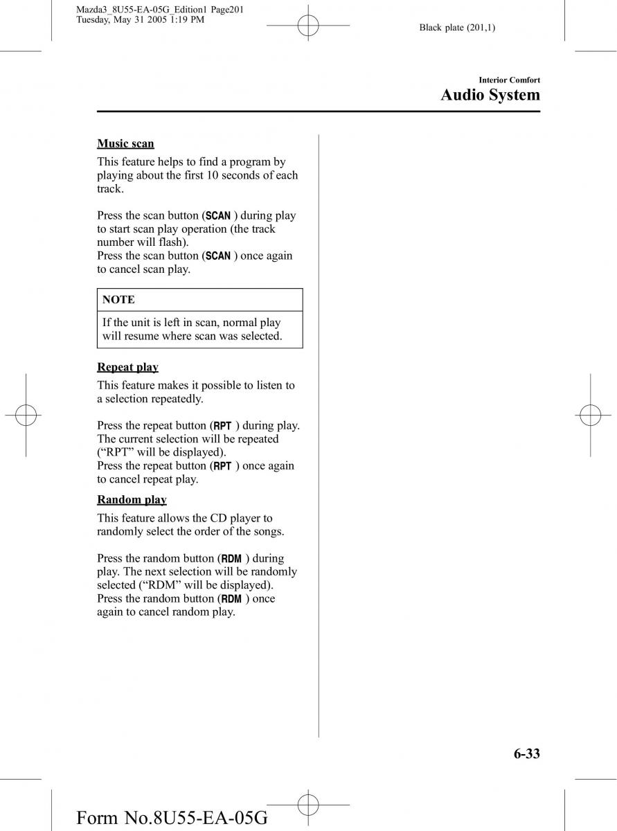 Mazda 3 I 1 owners manual / page 201