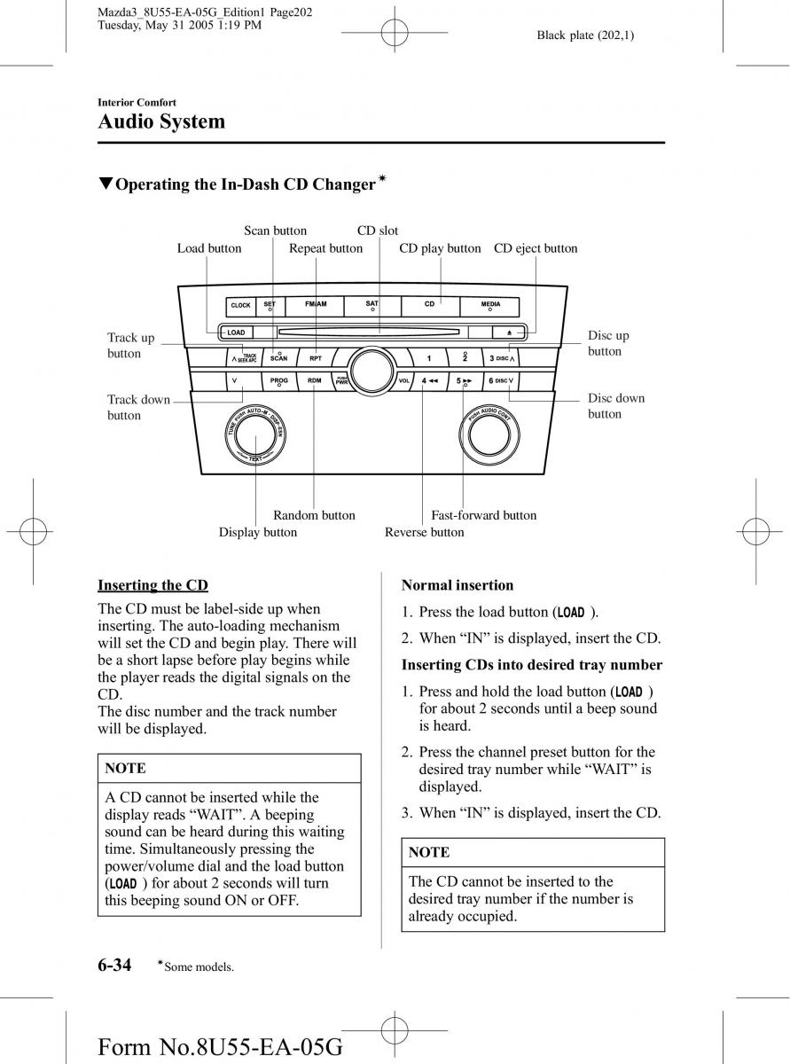 Mazda 3 I 1 owners manual / page 202