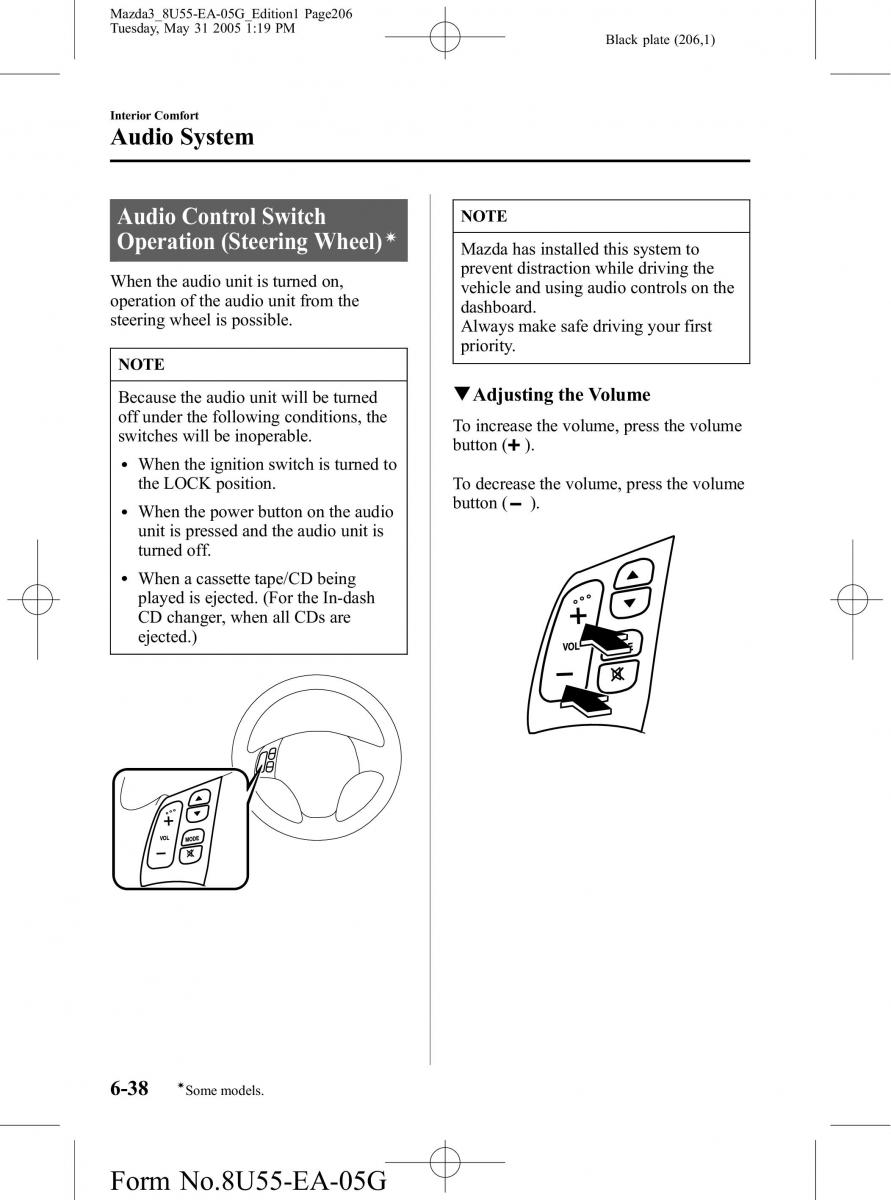 Mazda 3 I 1 owners manual / page 206