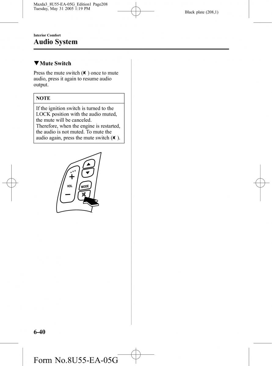 Mazda 3 I 1 owners manual / page 208