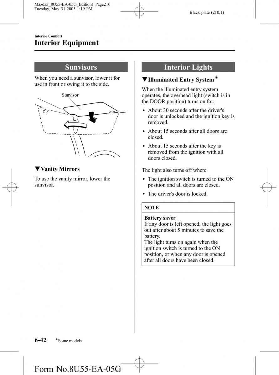 Mazda 3 I 1 owners manual / page 210