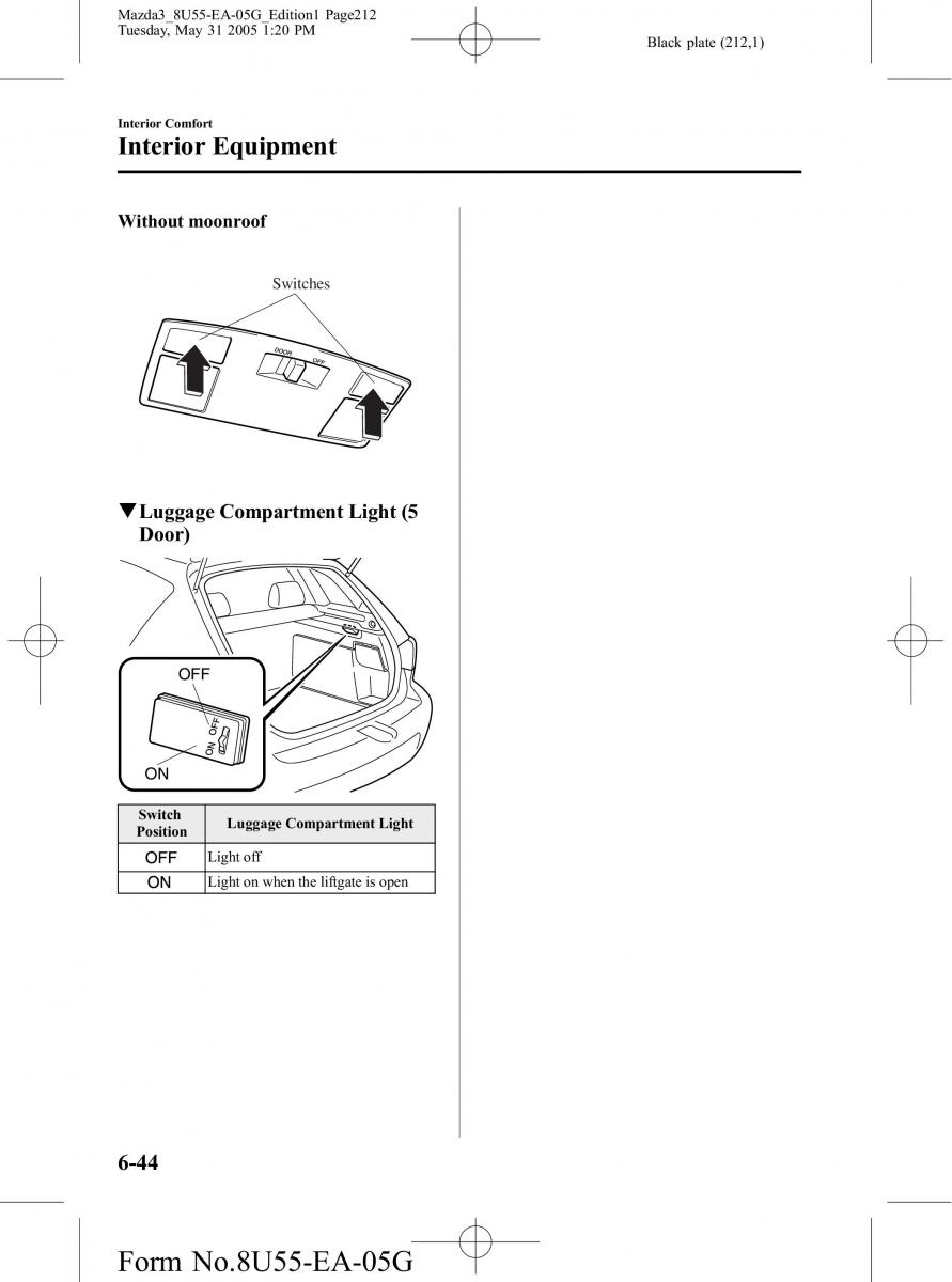 Mazda 3 I 1 owners manual / page 212