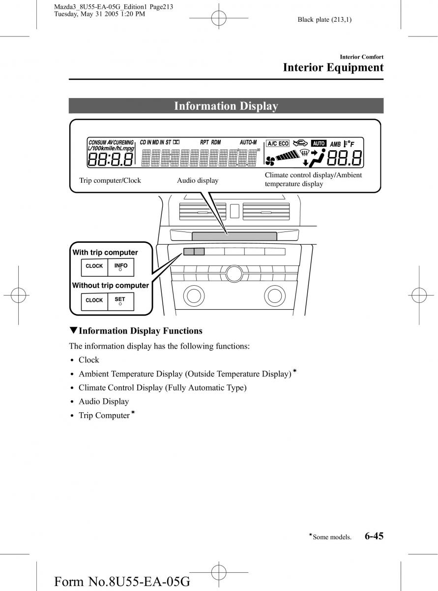 Mazda 3 I 1 owners manual / page 213