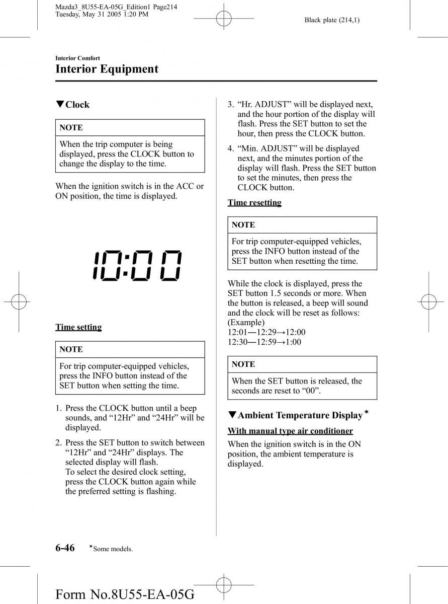 Mazda 3 I 1 owners manual / page 214