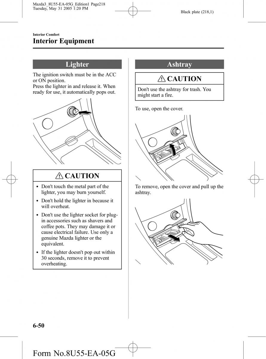 Mazda 3 I 1 owners manual / page 218