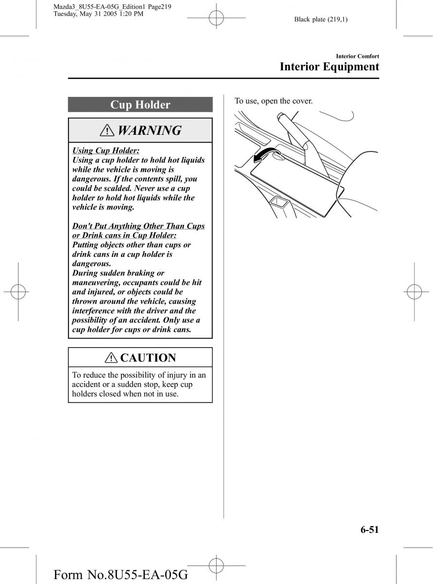 Mazda 3 I 1 owners manual / page 219