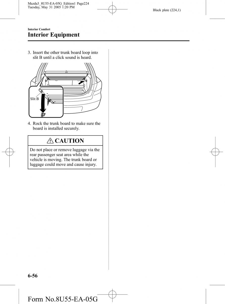 Mazda 3 I 1 owners manual / page 224