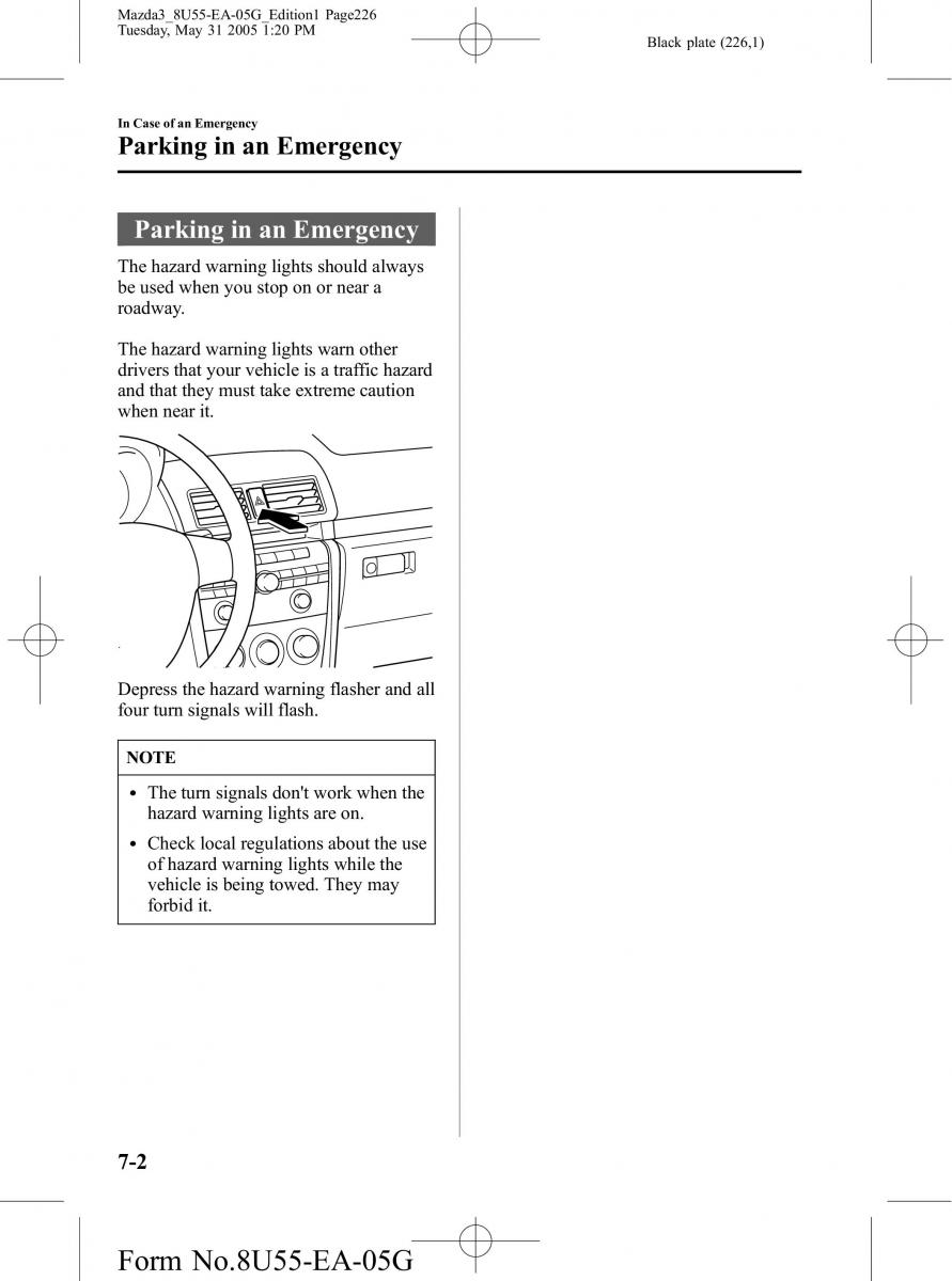 Mazda 3 I 1 owners manual / page 226