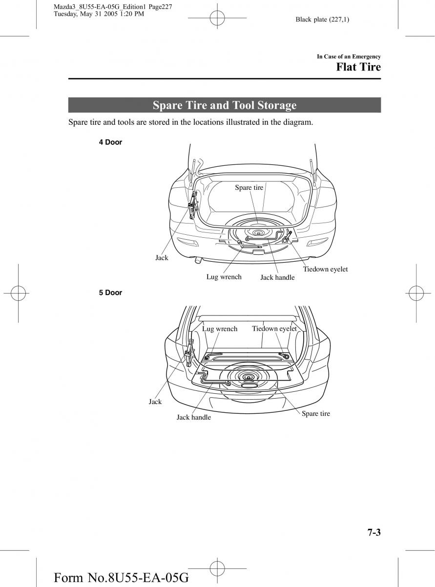 Mazda 3 I 1 owners manual / page 227