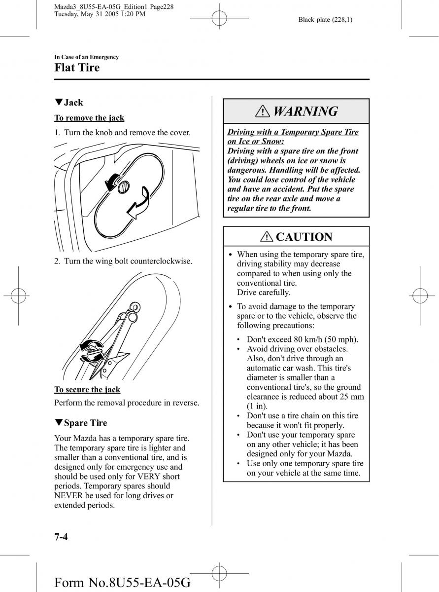 Mazda 3 I 1 owners manual / page 228