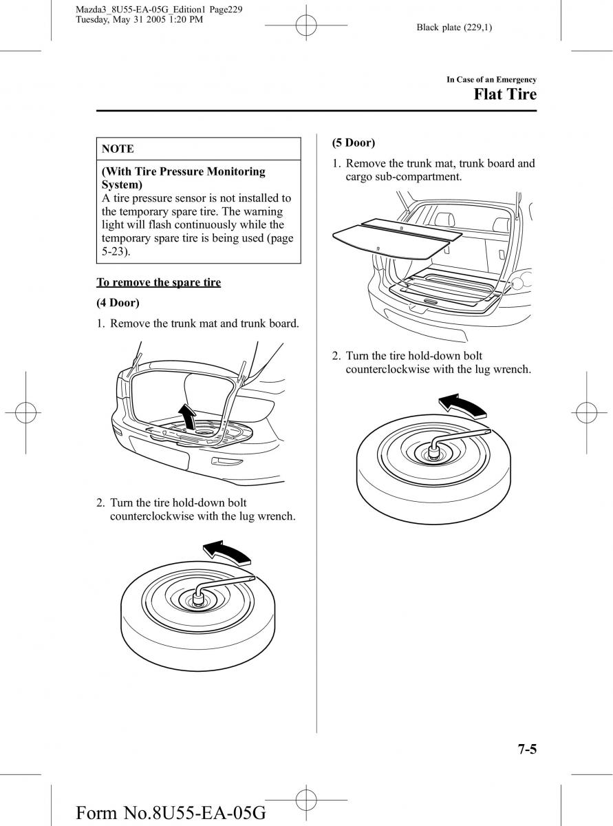 Mazda 3 I 1 owners manual / page 229