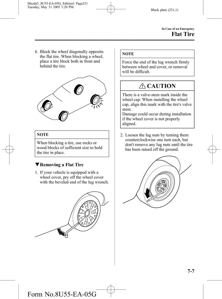 Mazda 3 I 1 owners manual / page 231