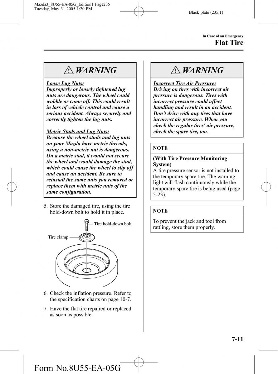 Mazda 3 I 1 owners manual / page 235