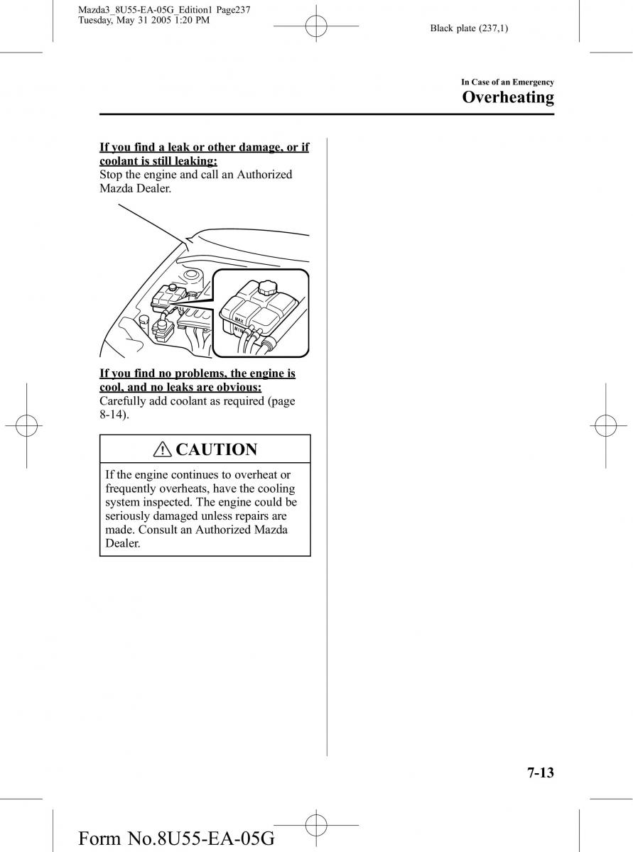 Mazda 3 I 1 owners manual / page 237