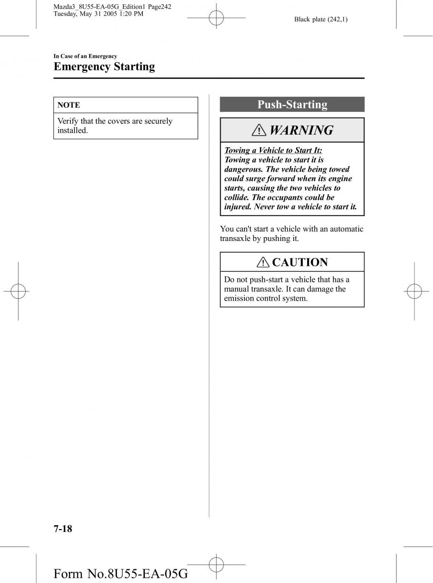 Mazda 3 I 1 owners manual / page 242