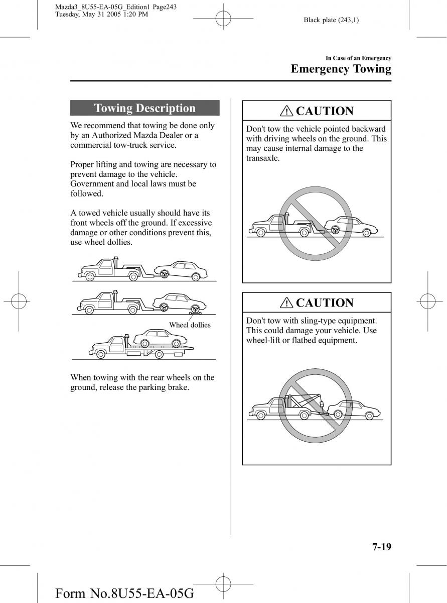 Mazda 3 I 1 owners manual / page 243