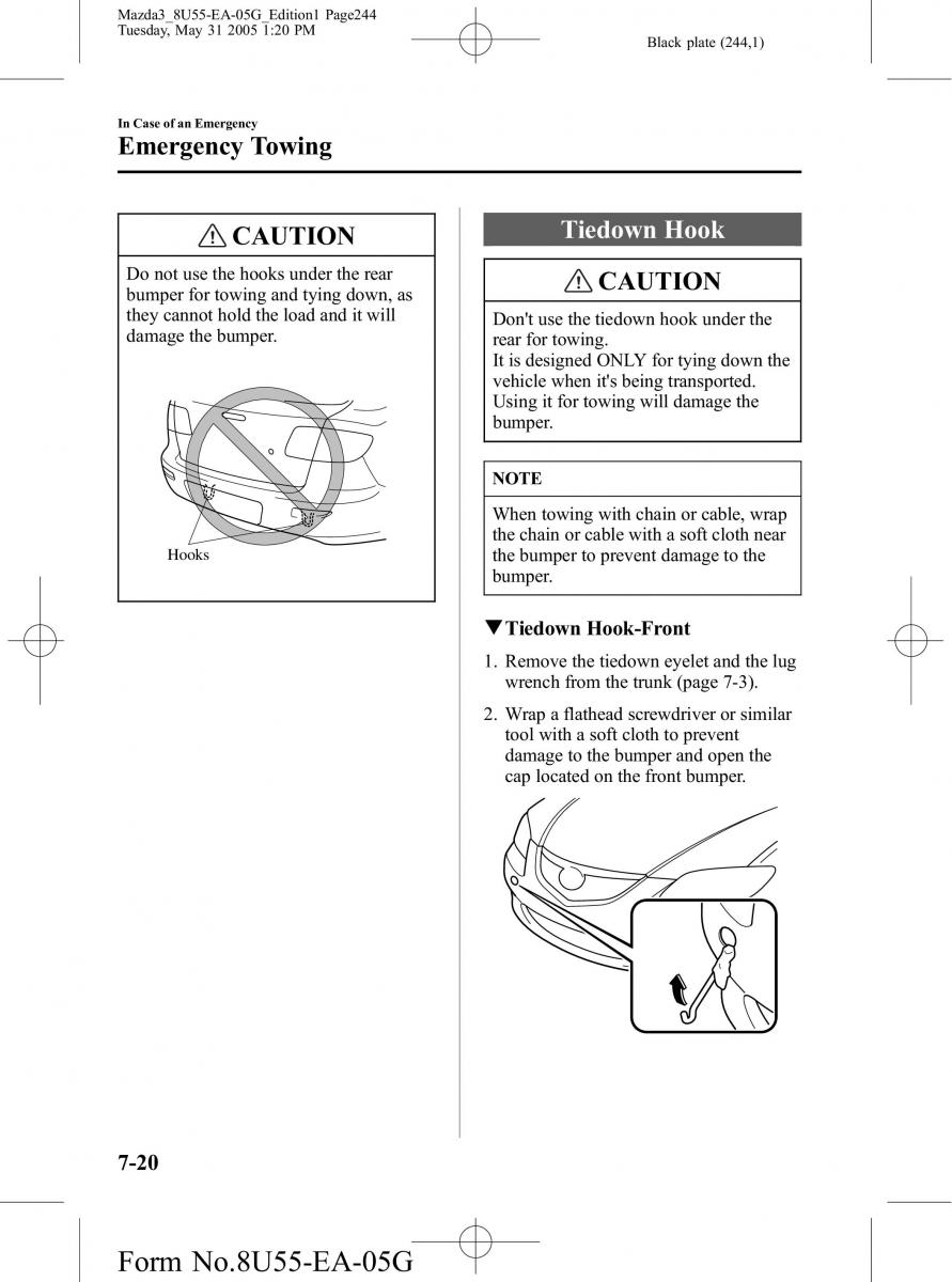 Mazda 3 I 1 owners manual / page 244