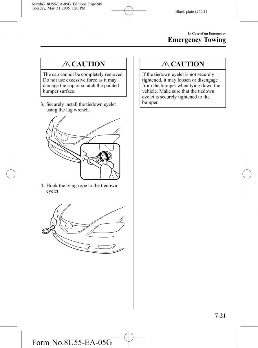 Mazda 3 I 1 owners manual / page 245