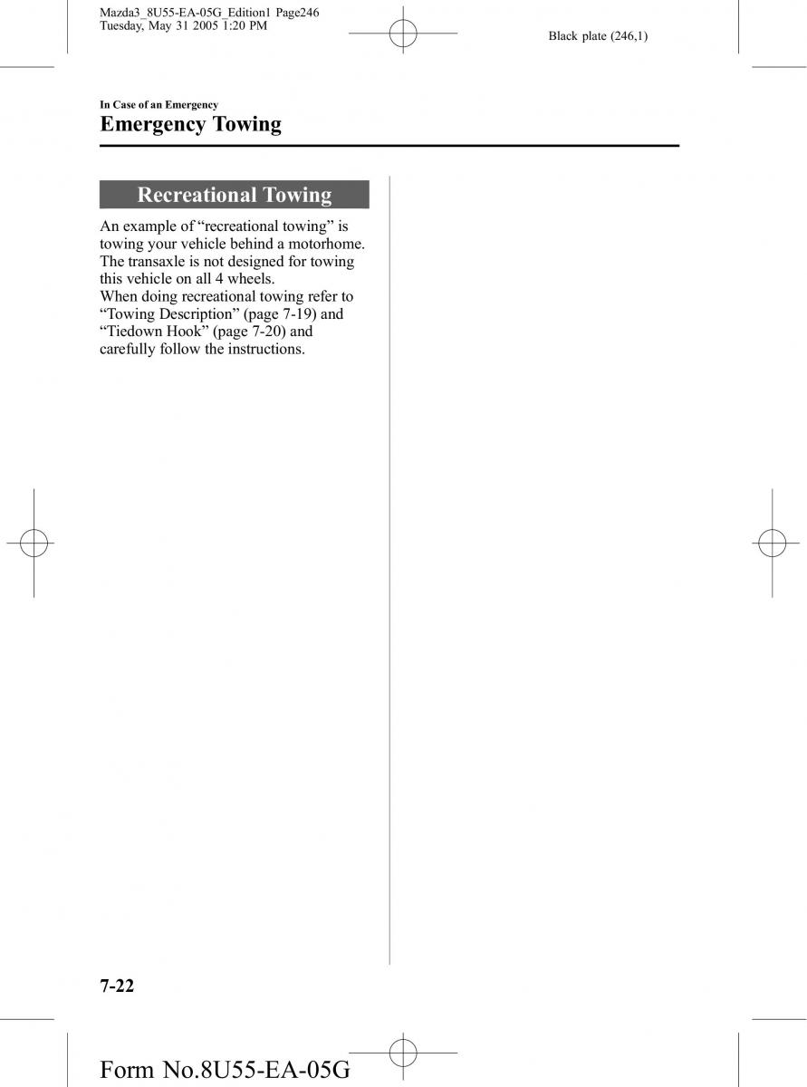 Mazda 3 I 1 owners manual / page 246