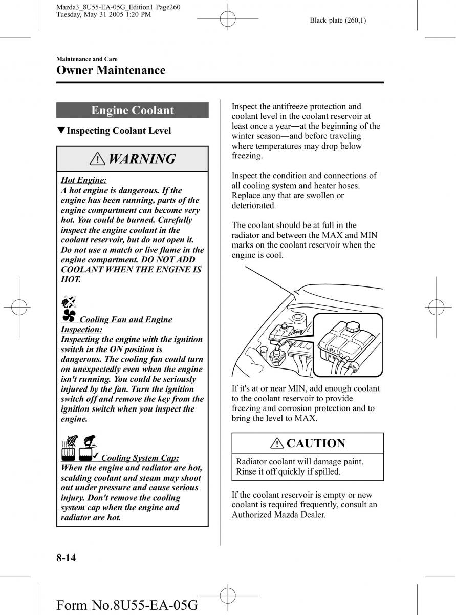 Mazda 3 I 1 owners manual / page 260