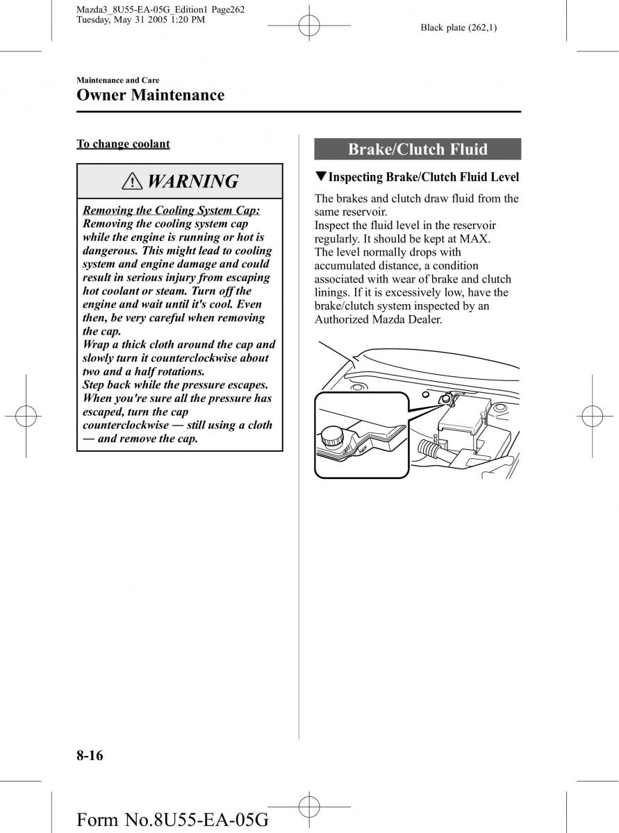 Mazda 3 I 1 owners manual / page 262