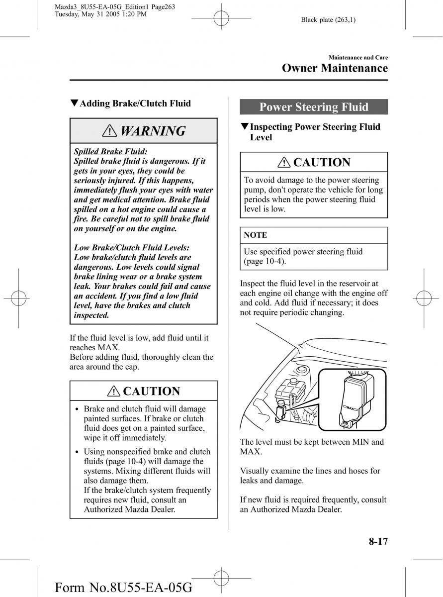 Mazda 3 I 1 owners manual / page 263