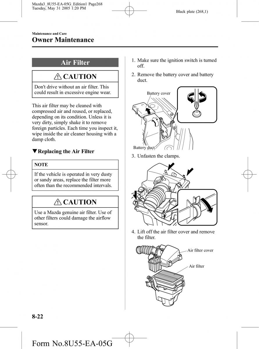 Mazda 3 I 1 owners manual / page 268