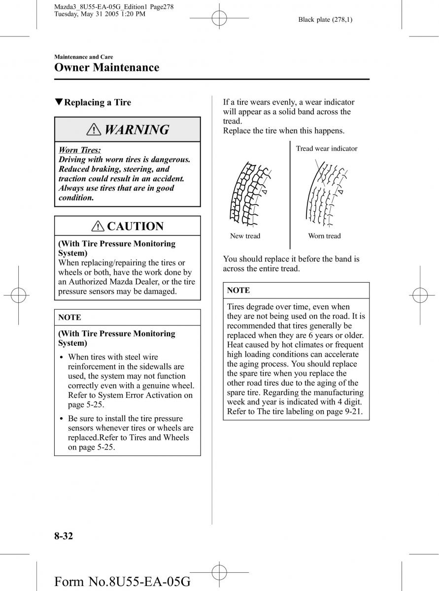 Mazda 3 I 1 owners manual / page 278