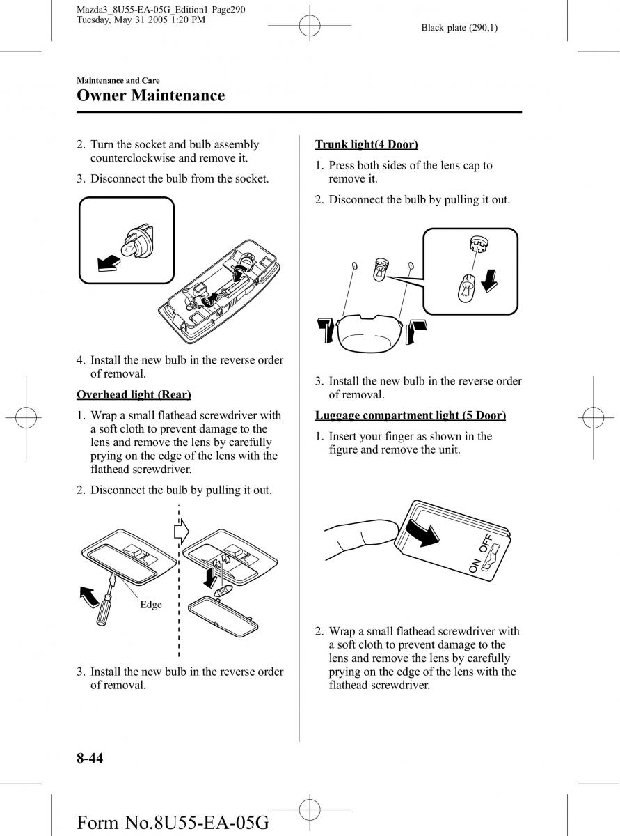 Mazda 3 I 1 owners manual / page 290