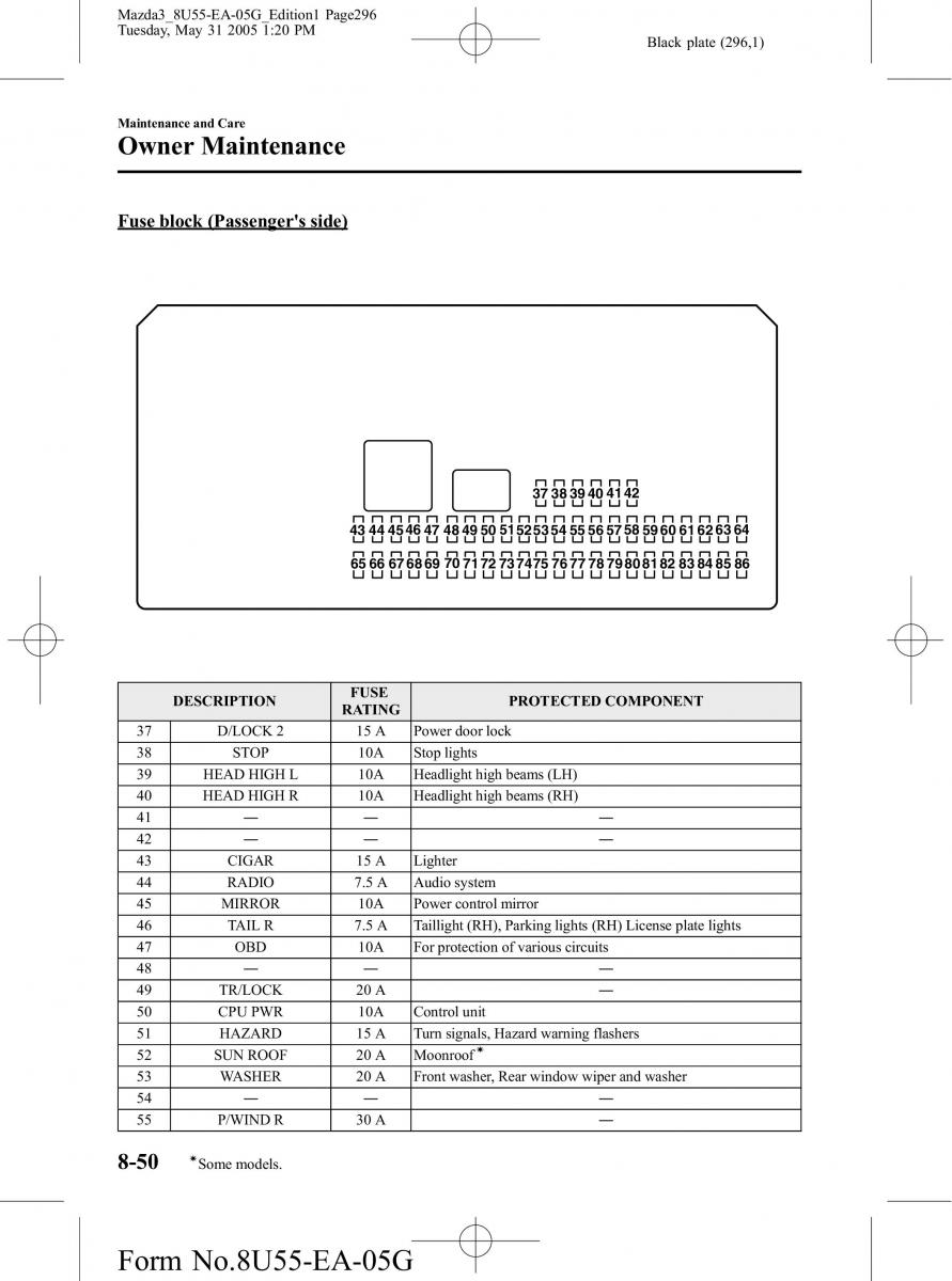 Mazda 3 I 1 owners manual / page 296