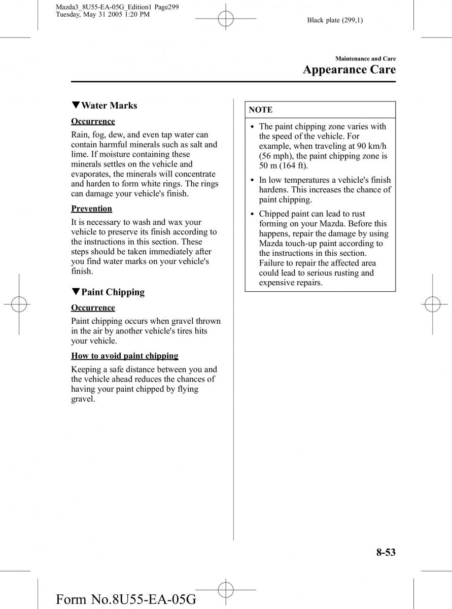 Mazda 3 I 1 owners manual / page 299