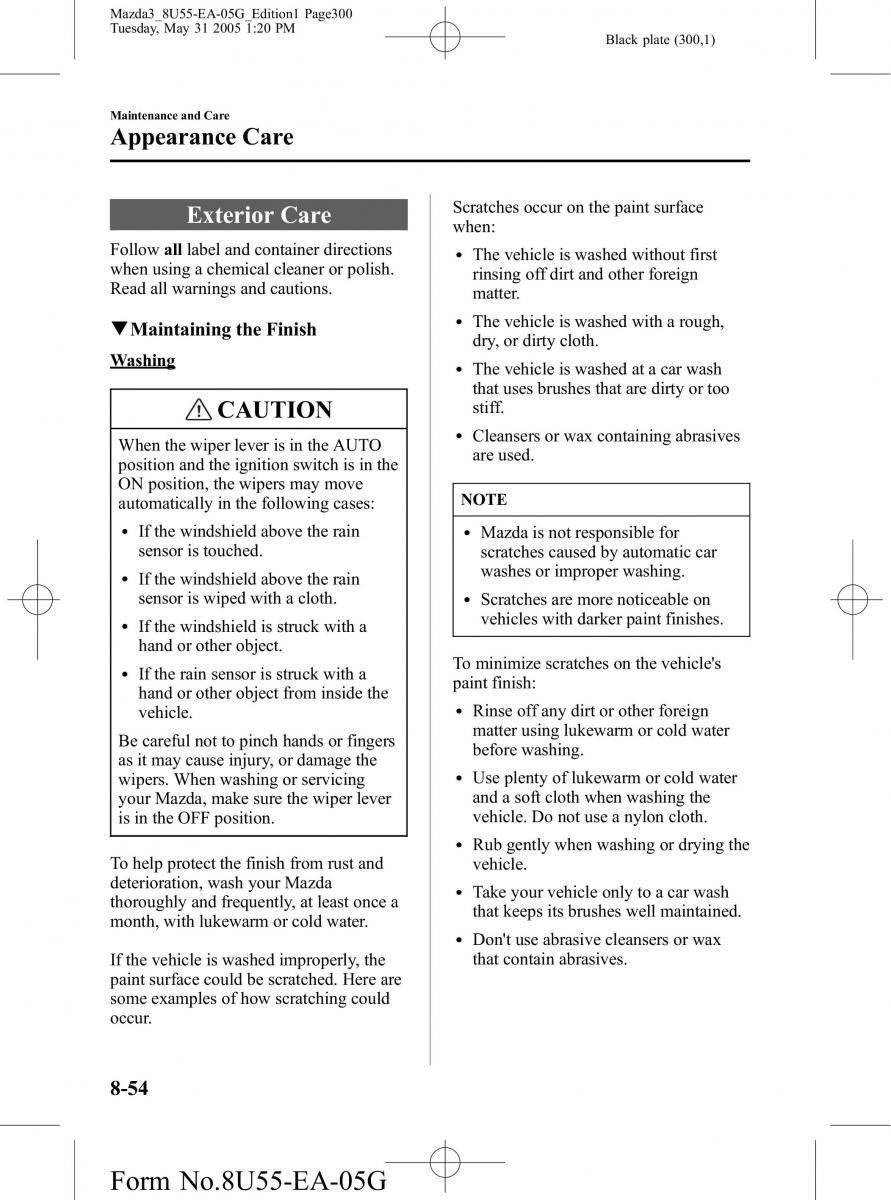 Mazda 3 I 1 owners manual / page 300