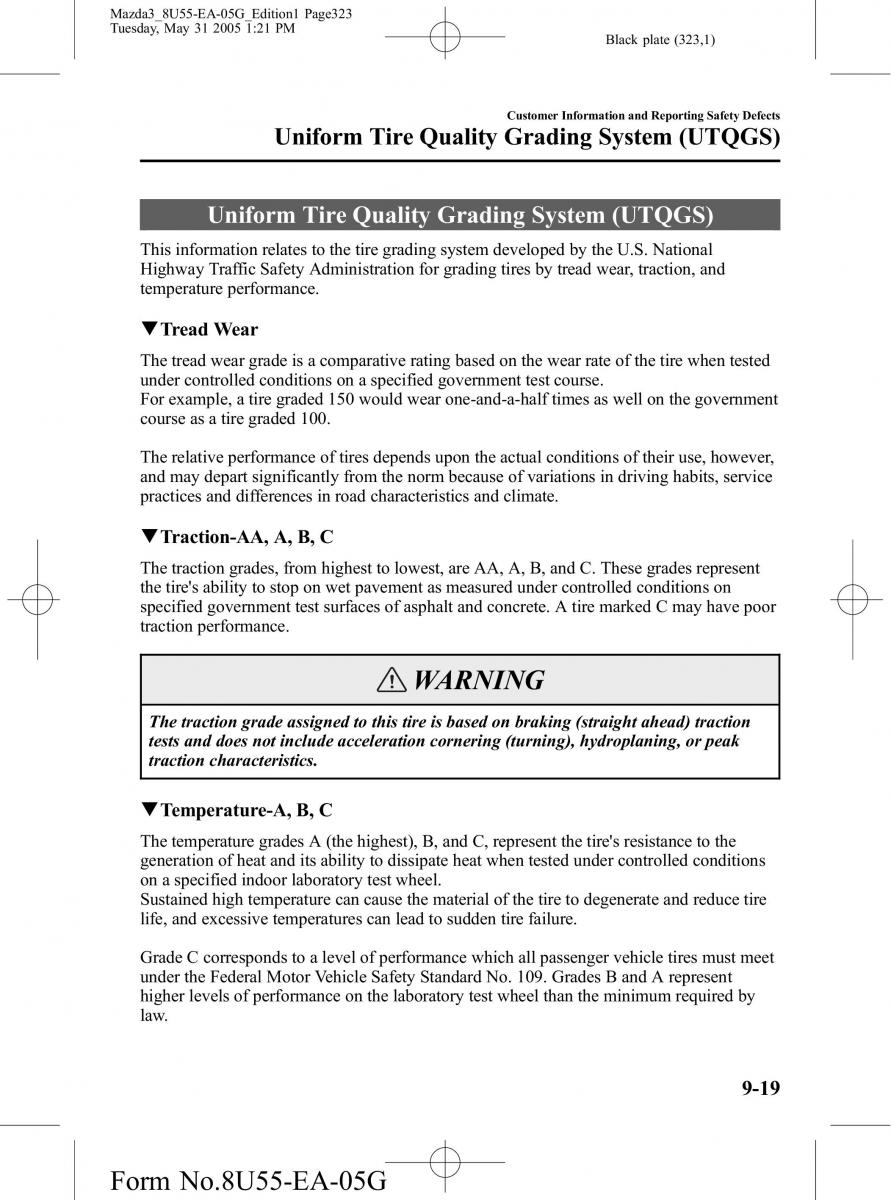 Mazda 3 I 1 owners manual / page 323