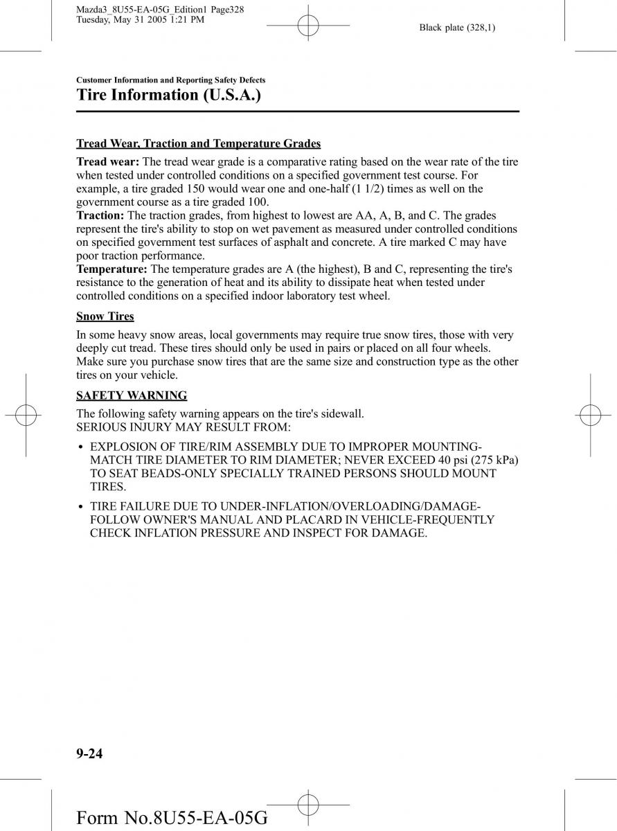 Mazda 3 I 1 owners manual / page 328