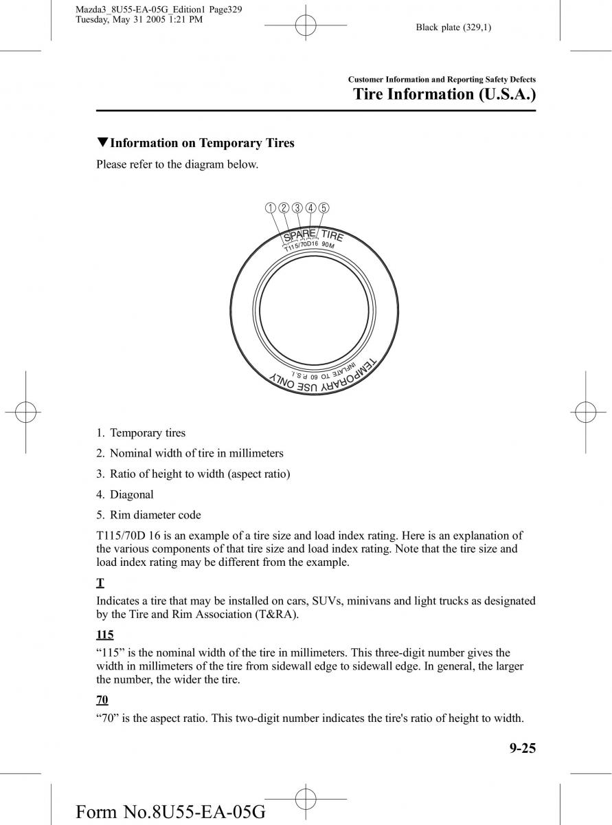 Mazda 3 I 1 owners manual / page 329