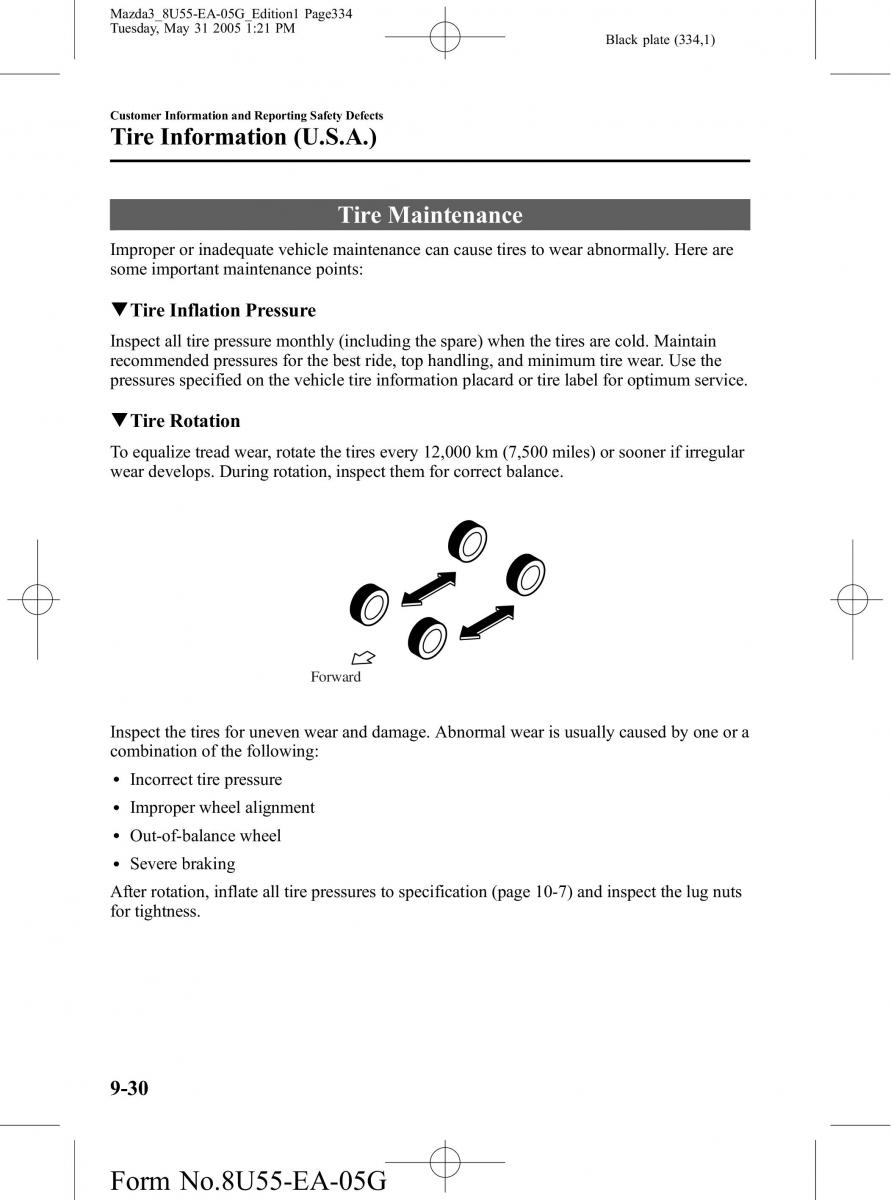 Mazda 3 I 1 owners manual / page 334