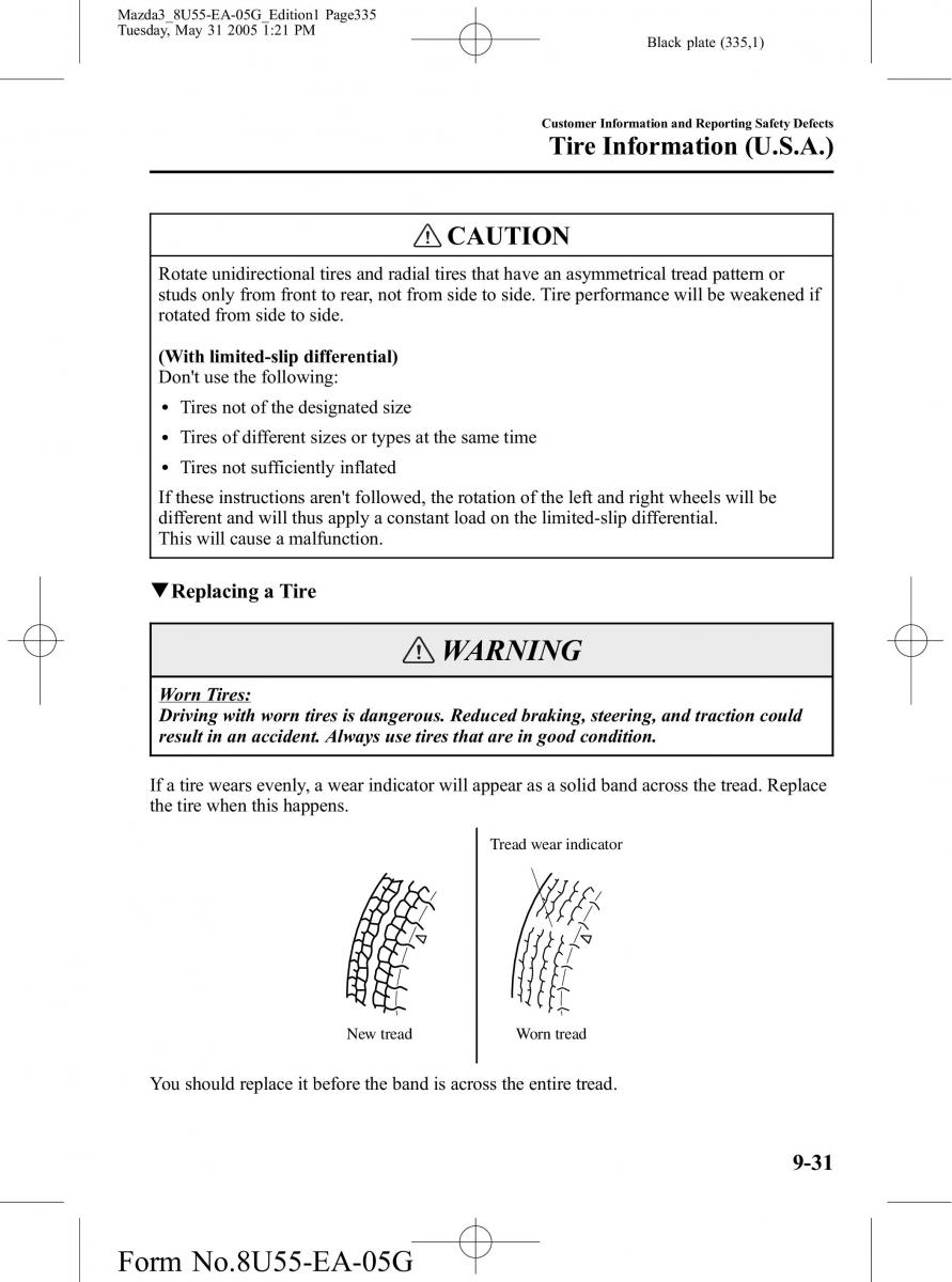 Mazda 3 I 1 owners manual / page 335