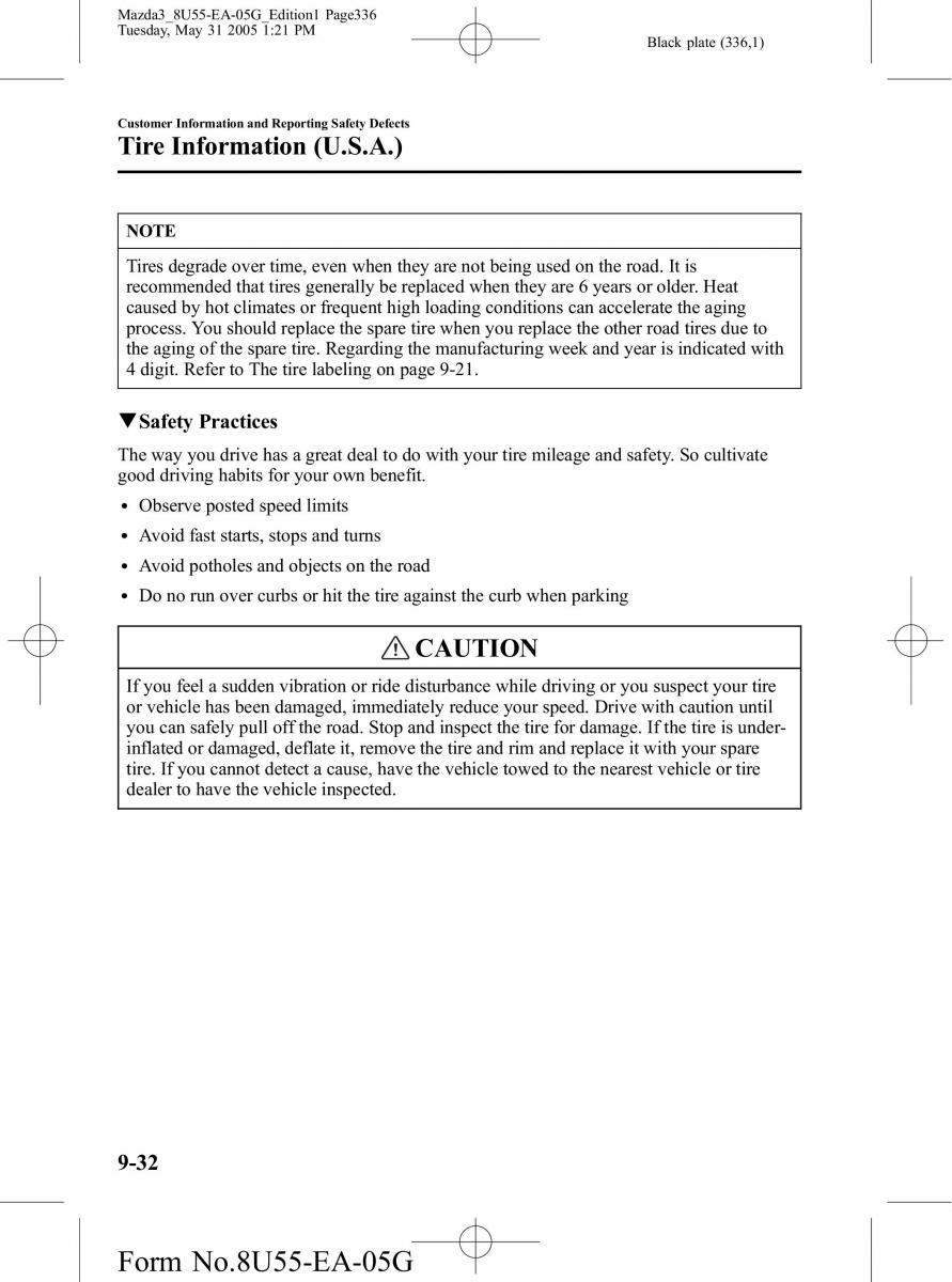 Mazda 3 I 1 owners manual / page 336